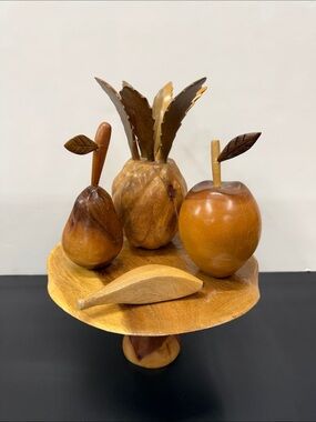 Handcrafted Wooden Fruit Bowl Display